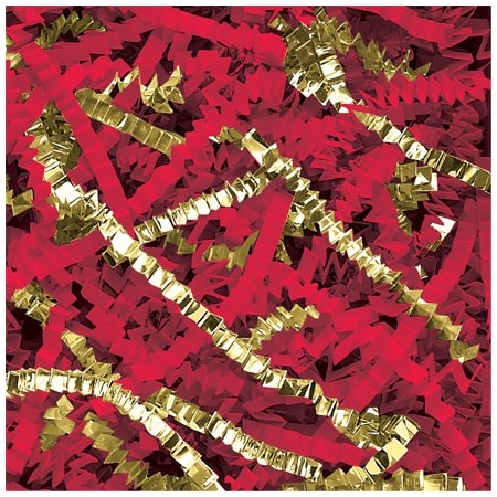 Bsc Preferred Gold and Red Metallic Blend Crinkle Paper - 10 lb. Box BUY00016856